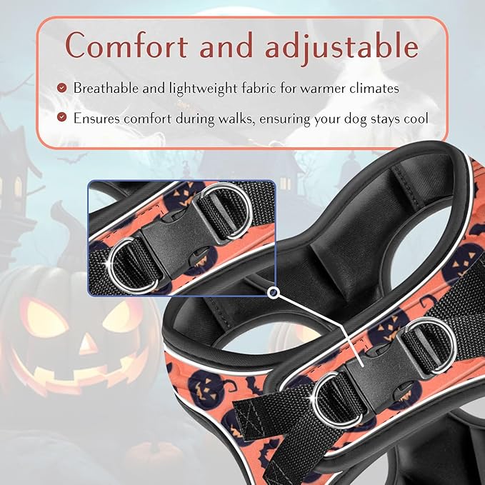 Comfort Fit Dog Harness Soft Padded No Pull Harness with Adjustable Buckles for Small Medium Large Dogs Step in Pet Vest with Easy Control Handle for Walking Jogging Running Training Dogs &amp; Puppies