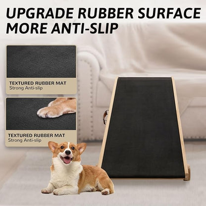 ABORON Dog Ramp,Adjustable Folding Pet Ramp for Bed,Couch,SUV - High Traction Portable Rubber Paw Ramps,Great for Small &amp; Large Old Dogs &amp; Cats, Supports up to 200 lbs