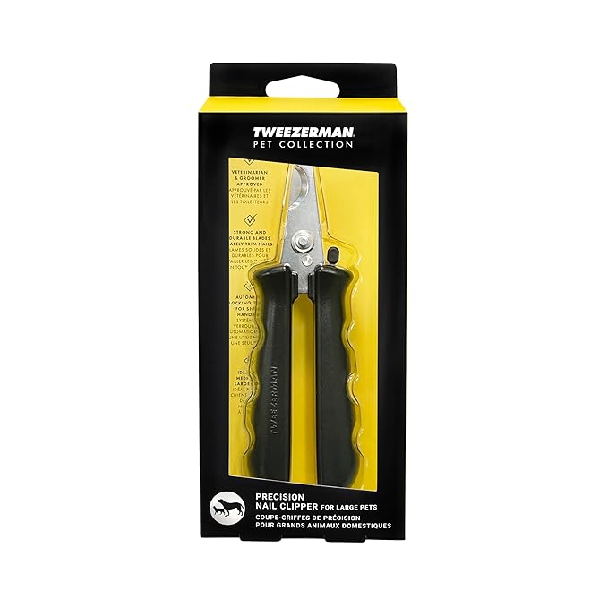 Tweezerman Large Nail Clippers for Dogs &amp; Cats, Manual Professional Cat &amp; Dog Nail Trimmer with Ergonomic Handle