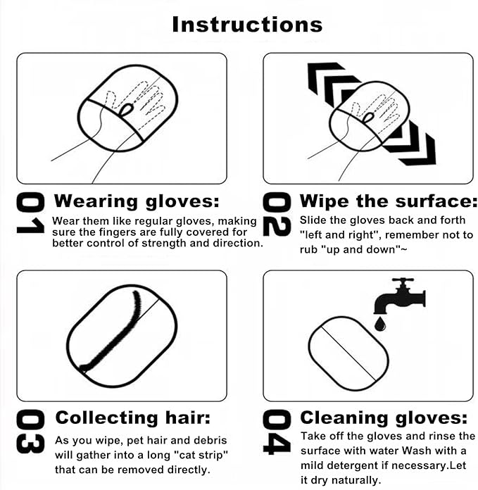 (3PCS) Pet Hair Remover Glove, 2025 New Efficient Grooming Gloves for Pet Hair, Pet Hair Remover Gloves for Dog &amp; Cat, Reusable Pet Hair Remover Glove for Washing, Deshedding, Grooming