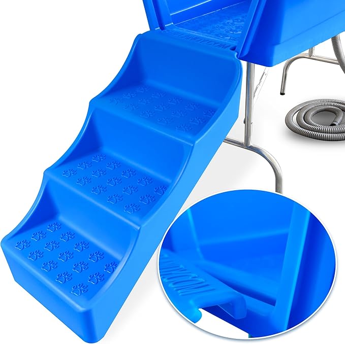 SHELANDY 45" Pet Grooming Bathtub Dog Wash Station | Heavy Duty Bathing Tub (Bathtub &amp; Stairs Combo)
