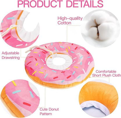Cat Cone Collar Soft, Cute Cat Donut Collar After Surgery, Adjustable Kitten Recovery Cones to Stop Licking, Lightweight Neck Elizabethan Collars for Cats Kittens (Pink, Small)