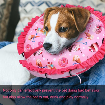 CuteBone Inflatable Dog Collar Alternative for Large Dogs After Surgery-Double Adjustable Neck Range P23SO00102L
