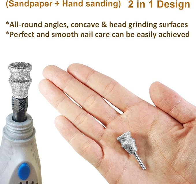 Diamond Dog Nail Grinder for Dremel, Diamond Sanding Drums, Diamond Rotory Bit for Dogs&amp;Pets Nail Care, 1/8&