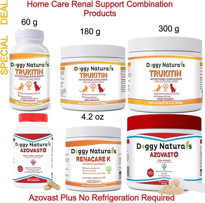 Azovast Plus Kidney Health Supplement for Dogs &amp; Cats, 720ct - NO Refrigeration Required - Help Support Kidney Function &amp; Manage Renal Toxins - Renal Care Supplement Capsule(U.S.A)(720 Caps)