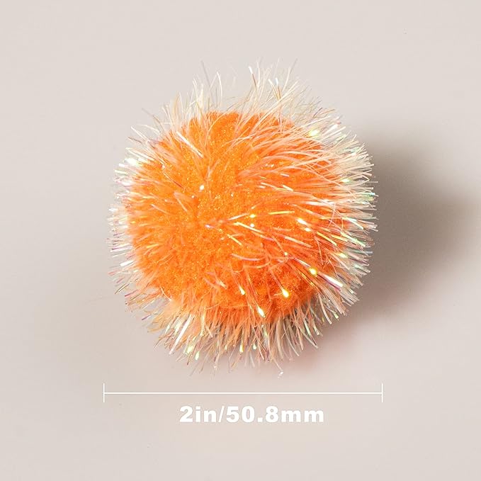 VAPKER 30 Pcs Cat Ball Toys Sparkle Balls Extra Large 2 Inch Cat&