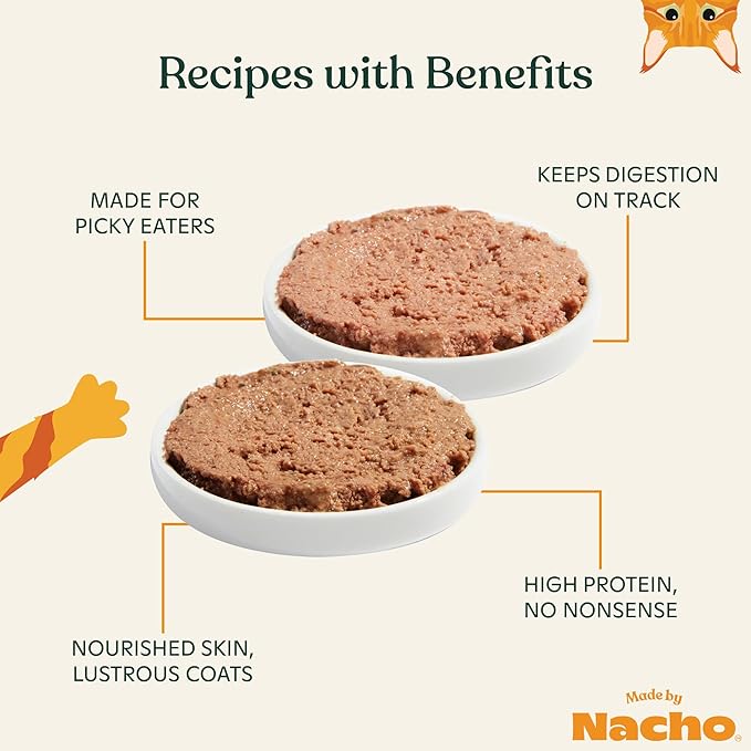 Made by Nacho Pate Wet Cat Food Variety Pack, Chicken &amp; Herring and Salmon &amp; Sole, 3 Ounce Cans, Grain-Free Canned Pet Food, Bone Broth Infused for Hydration, 12 Pack