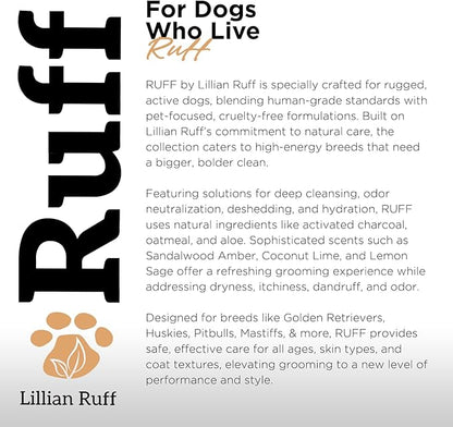 Ruff by Lillian Ruff Oatmeal Dog Shampoo &amp; Conditioner with Aloe &amp; Coconut Oil | Relieves Itching &amp; Hot Spots | Moisturizing &amp; Deodorizing | Safe for Puppies | USA Made