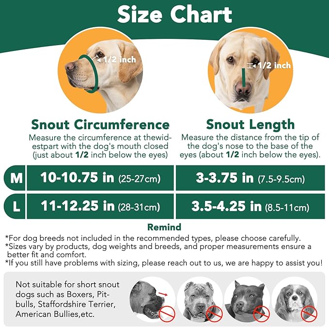 Mayerzon Dog Muzzle for Medium Large Dogs, Humane Basket Muzzle, Soft &amp; Lightweight &amp; Adjustable | Anti Biting Chewing Eating, Suits Training Walks Grooming Vet Visits, Drink &amp; Pant Easily (Black, L)