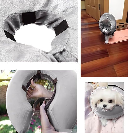 Soft Inflatable Dog Cat Cone Collar – Pet Recovery &amp; Protective Dog Neck Collar for Small Dogs Cats to Prevent Scratching, Licking