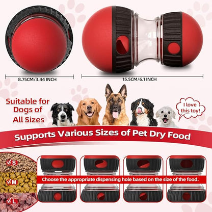 Dog Puzzle Toys, Rolling Treat Dispensing Ball, Brain Stimulation &amp; Slow Feeder, Dog Enrichment Toys to Keep Them Busy (2PCS: Red+Green)
