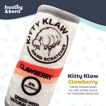 Huxley &amp; Kent Plush Cat Toy - Interactive Catnip Toy for Cats &amp; Kittens - Soft Kitty Toy with Crinkle &amp; Catnip - Fun Indoor Play Toy - Kitty Klaw Clawberry