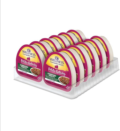 Wellness Petite Entrées Shredded Medley with Roasted Chicken, Beef, Green Beans &amp; Red Peppers, 3-Ounce Cup (Pack of 12)