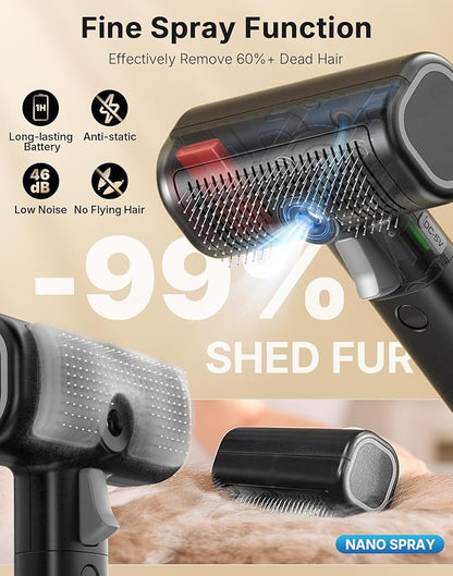 5-in-1 Cat Hair Brush &amp; Gromming Rakes, Cat Steam Comb for Long or Short Haired Indoor Cats, Dog Hair Spritz Comb for Deshedding and Untangling, Pet Brush for Dog Kitten Rabbit Massage