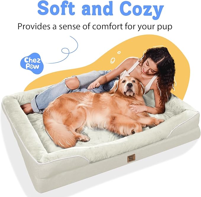 Orthopedic Removable Large Dog Bed -XL Large Dog Beds with Washable Cover and Removable Bolsters Non-Slip Bottom &amp; Waterproof Pet Bed Sofa for Big Size Dogs