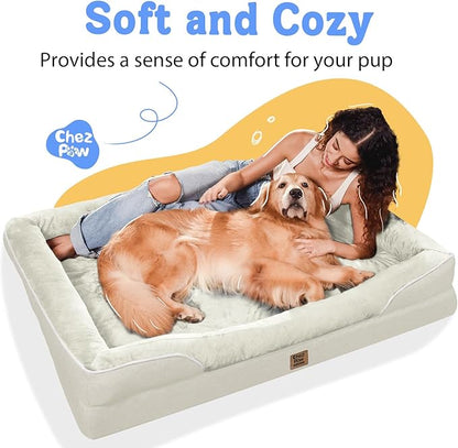 Orthopedic Removable Large Dog Bed -XL Large Dog Beds with Washable Cover and Removable Bolsters Non-Slip Bottom &amp; Waterproof Pet Bed Sofa for Big Size Dogs