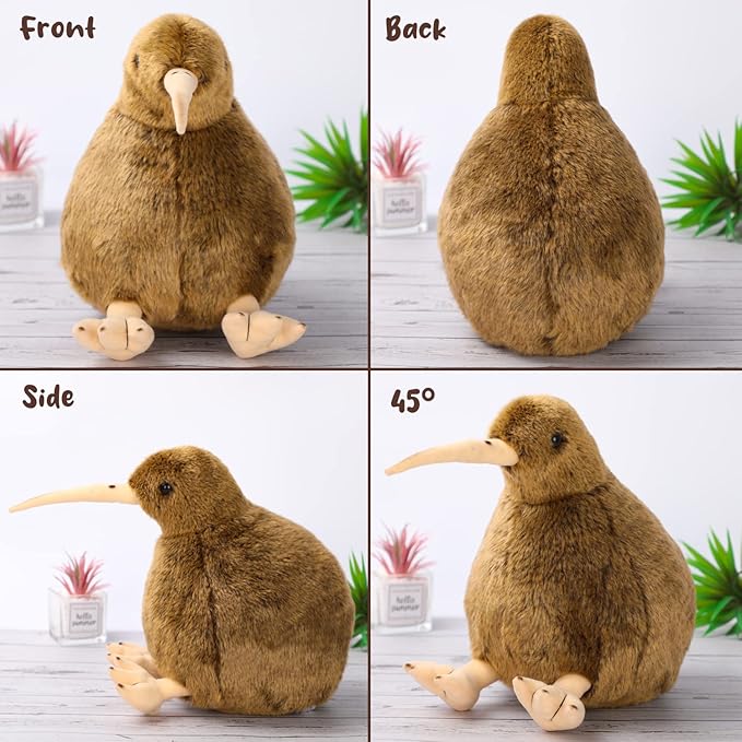 Kiwi Bird Plush Toy, Stuffed Animal Furry Kiwi Plushie Doll, Soft Fluffy Like Real Bird Hugging Toy - Present for Every Age &amp; Occasion