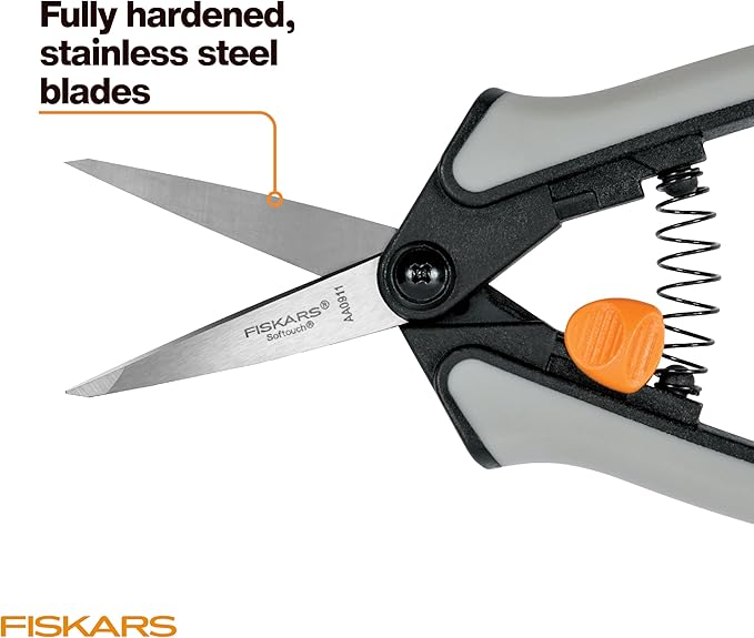 Fiskars 15pc Micro-Tip Pruning Snip Set, Precision Stainless Steel Blades, Softgrip Handles for Deadheading, Trimming &amp; Shaping Small Plants