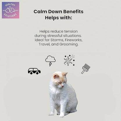 Calming Chews for Cats - Cat Calming Treats for Anxiety, Stress Relief Aid, Storms, Grooming, Fireworks, Separation, Travel, &amp; Motion Sickness - Made in USA (60 Soft Chews- Cat)
