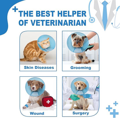 Supet Dog Cone Collar Adjustable After Surgery, Comfortable Pet Recovery Collar &amp; Cone for Large Medium Small Dogs, Elizabethan Dog Neck Collar Plastic Practical