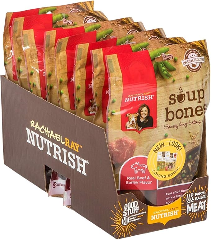 Rachael Ray Nutrish Dog Chews Soup Bones With Real Beef &amp; Barley, 24 Dog Treats