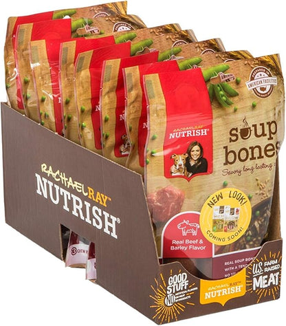 Rachael Ray Nutrish Dog Chews Soup Bones With Real Beef &amp; Barley, 24 Dog Treats