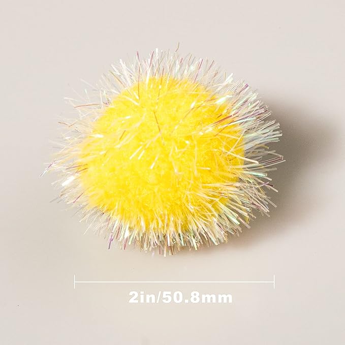VAPKER 30 Pcs Cat Ball Toys Sparkle Balls Extra Large 2 Inch Cat&
