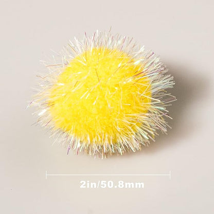 VAPKER 30 Pcs Cat Ball Toys Sparkle Balls Extra Large 2 Inch Cat&