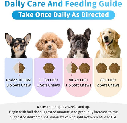 Calming Chews for Dogs – Calming Treats for Anxiety, Stress, Separation, Travel&amp;Thunder, Relaxation &amp; Focus Support with L-Theanine, Valerian Root, Chamomile &amp; Ashwagandha, Chicken Flavor, 90Ct