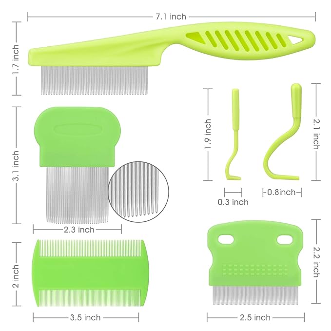 Cat &amp; Dog Grooming Set - Fine Tooth Comb For Grooming And Removing Dandruff Flakes Remove Float Hair Tear Marks (green)