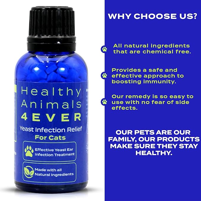 HA4E - Cat Yeast Protection - Homeopathic Support for Yeast Infections - All-Natural Preventive Care for Skin &amp; Ear Health - 300 Tablets