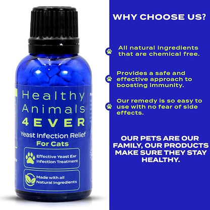 HA4E - Cat Yeast Protection - Homeopathic Support for Yeast Infections - All-Natural Preventive Care for Skin &amp; Ear Health - 300 Tablets