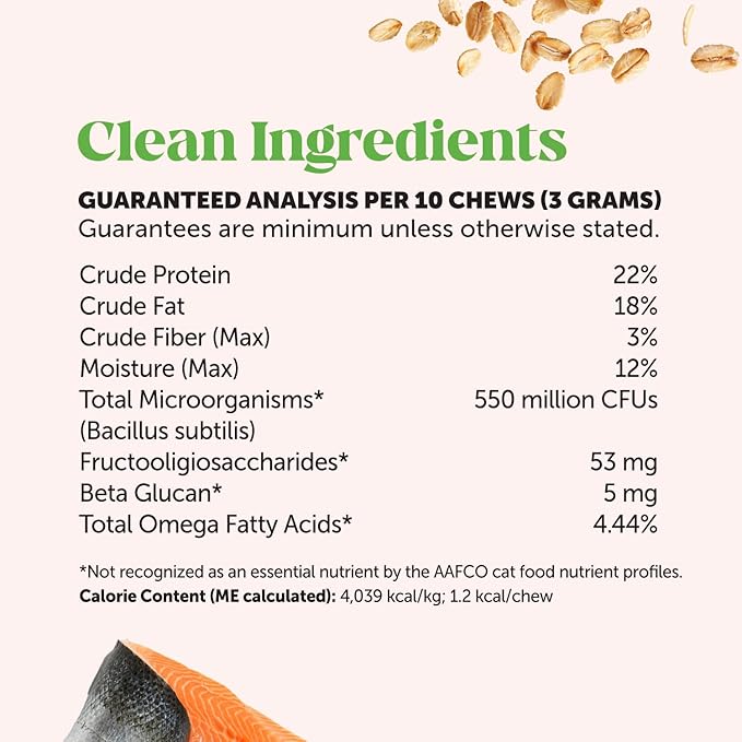 Cat Probiotics Gut + Immune Health Crunchy &amp; Creamy Chews - Digestive Health, Supports Gut Health, Immunity, Healthy Digestion + Cat Constipation Relief - Chicken 30-Day Supply