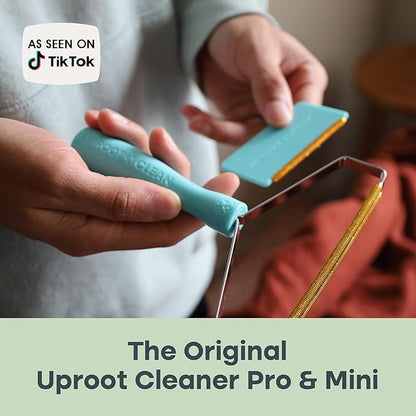 Uproot Cleaner Pro Pet Hair Remover &amp; Mini - Pet Hair Removal Tool Multi Fabric Edge &amp; Carpet Scraper - Cat for Couch, Cat Towers, Car Detailing The Furry-Situation Survival Kit