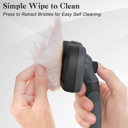 Swihauk Self Cleaning Slicker Brush - Skin Friendly for Dogs &amp; Cats, Deshedding Grooming Tool for Shedding Hair, Puppy Brush for Haired Pets