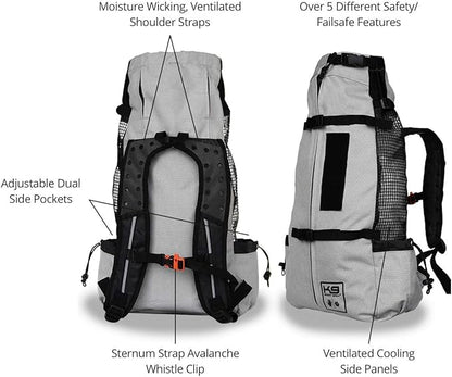 K9 Sport Sack Air 2 - Small, Light Grey - Ideal for Dogs with 13-16” Back Length - Durable, Breathable Backpack-Style Carrier - Perfect for Walks, Short Hikes &amp; Public Transportation