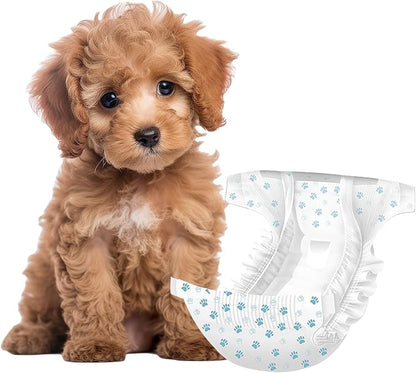 IMMCUTE Female Dog Diapers 30 Count,Super Absorbent Disposable Dog Diapers Female with Flash Dry &amp; Leakproof, Doggie Diapers for Heat Cycle,Excitable Urination (X-Small)