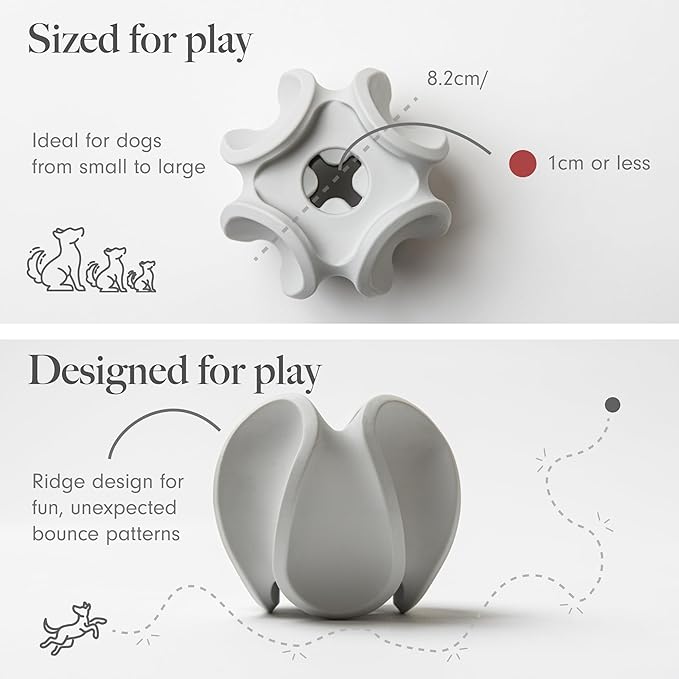 LAY LO Treat Dispensing Dog Toy – Natural Rubber Topple Toy for Chewing, Enrichment &amp; Mental Stimulation | Dog Treat Dispenser Puzzle | Dishwasher Safe | Includes Live Trainer Support