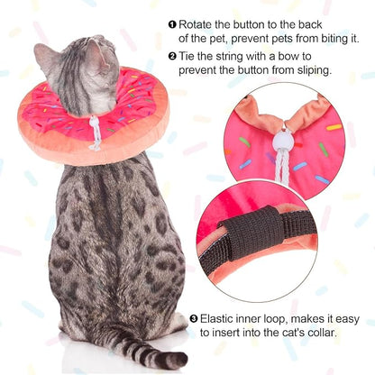 BEAUTYZOO Cat Cone Collars Soft, Cat Recovery E Collars After Surgery to Stop Licking, Adjustable Elizabeth Circle Collar Cute Pet Donut Pillow for Cats Kitten Small Dogs, Pink S