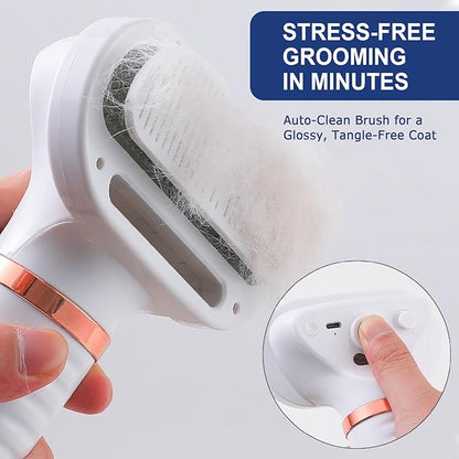 3-in-1 Pet Hair Dryer Brush for Dogs &amp; Cats Portable, Dog Hair Blower &amp; Slicker Brush Adjustable Temp (Low/Middle/High), Overheat Protection
