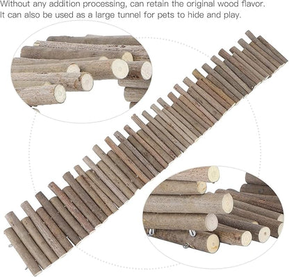 Flexible Wooden Bridge, Hamster Fence &amp; Platforms - 23.6In Accessories