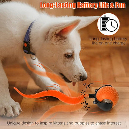 nteractive Cat Ball Toy, Cat Toy Ball with Cord Imitation Mouse, Obstacle Avoidance Smart CatToy Balls, Motion Activated Toys to Keep Them Busy (Orange, 1)