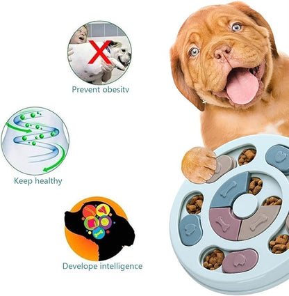 DR CATCH Dog Puzzle,Dogs Food Toys for IQ Training &amp; Mental Enrichment,Dog Treat Puzzle(Blue)