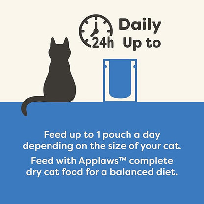 Applaws Natural Wet Cat Food in Broth, Limited Ingredient Wet Cat Food Pouches, No Additives, Made with Natural Ingredients, Tuna Fillet with Anchovy &amp; Seaweed in Broth (12 x 5.3oz Pouches)