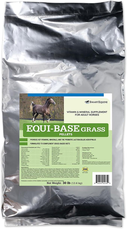 Uckele by SmartEquine EquiBase Grass Pellets | Horse Vitamins &amp; Minerals Supplement, Forage Balancer | Horses in Light to Moderate Work | 30 lb Bag