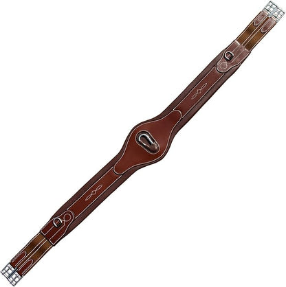 Exion Designer Anatomic Snap Over Lay Girth | Comfortable Leather Horse Girth for English Saddles | Jumping &amp; Riding