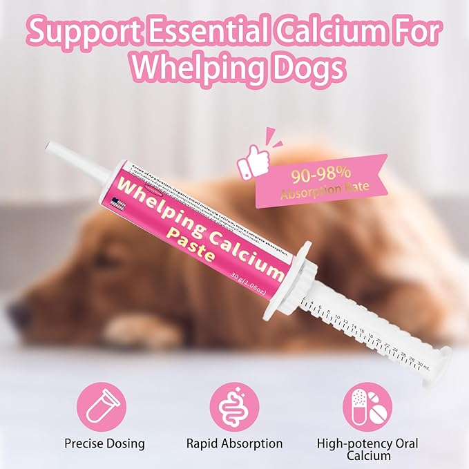 4 in 1 Whelping Kit for Dogs - Whelping Calcium Paste, Probiotic Paste, Fading Puppy Support &amp; Puppy Milk Replacer - Essential Dog Whelping Supplies for Safe Delivery, Strong Puppies &amp; Nursing Support