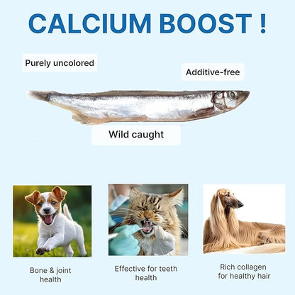 Puppyluv Treat - Freeze Dried Capelin Dog &amp; Cat Treats, Rich Fish Oil with Omega 3 Fatty Acides to Support Skin and Coat, Whole Fish, Grain Free, 2.3oz