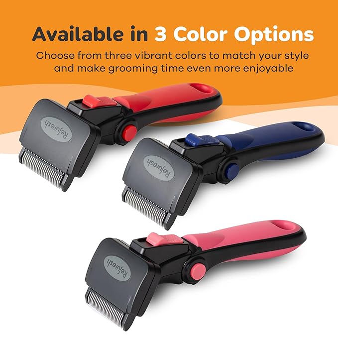 Deshedding Dog Brush for Long Hair (Small,Pink) – Gentle Deshedding tool for Dogs &amp; Cats – Reduces shedding, without damaging topcoat. Removes Loose Fur &amp; Dead Undercoat.