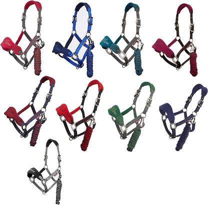 LeMieux Vogue Fleece Headcollar - Halter &amp; Leadrope - Extra Padding, Adjustable at Curb and Poll Strap